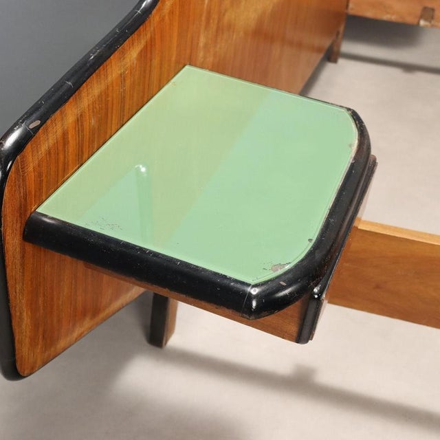 Wood Bed with Bedside Tables, 1950s-1960s For Sale - Image 7 of 12