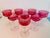 Mid-Century Modern Vintage 1960s Cranberry Iridescent Glass Coupe Stems, Set of 8 For Sale - Image 3 of 7