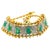 Bochic "Vintage Retro" Diamonds & Emeralds Bracelet Set In 18K Gold & Silver For Sale - Image 15 of 18
