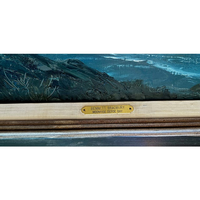 Bennett Bradbury "Moonrise Depoe Bay" Large Coastal Seascape Oil Painting For Sale - Image 13 of 16
