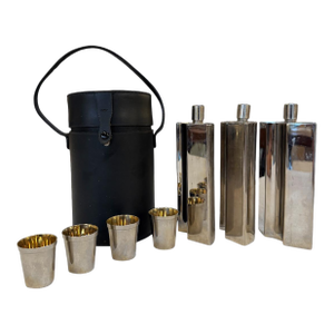 Travel Bar Set With Flasks, and Cups, 1970s