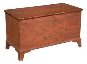 Antique Pennsylvania Chippendale Faux Mahogany Grain Painted Blanket Box