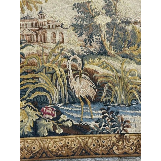 1970s Vintage French Jacquard The Lignon Tapestry in the style of Aubusson, 1970s For Sale - Image 5 of 18