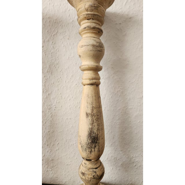 Antique Country House Shabby Chic Wooden Candleholders for Pillar Candles, France, 1950s For Sale - Image 15 of 18