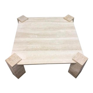 1960s Hollywood Regency Travertine Coffee Table For Sale
