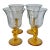 Vintage Amber Yellow Stemmed Wine or Water Goblets, Set of 4 For Sale