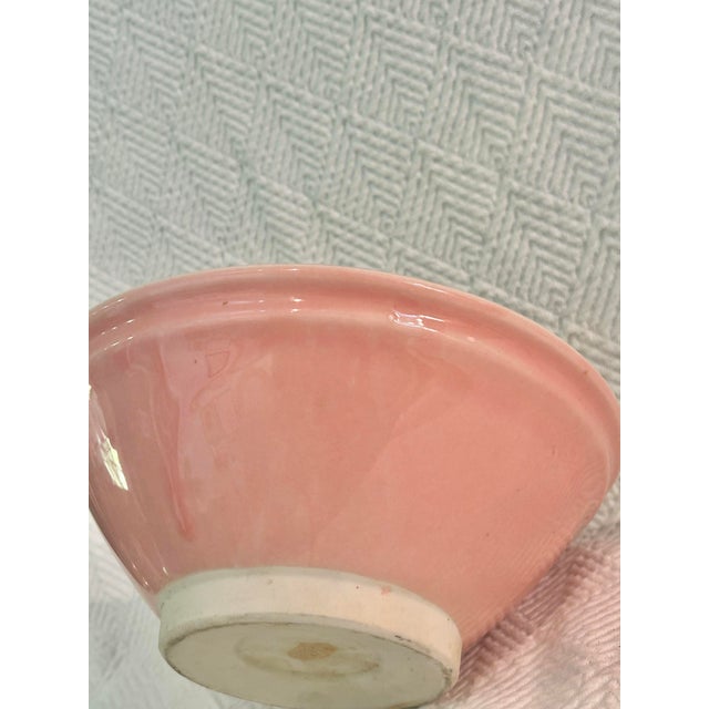 Vintage Japanese Pink Glazed Earthenware Bowl With Textured Suribachi Interior For Sale - Image 4 of 12