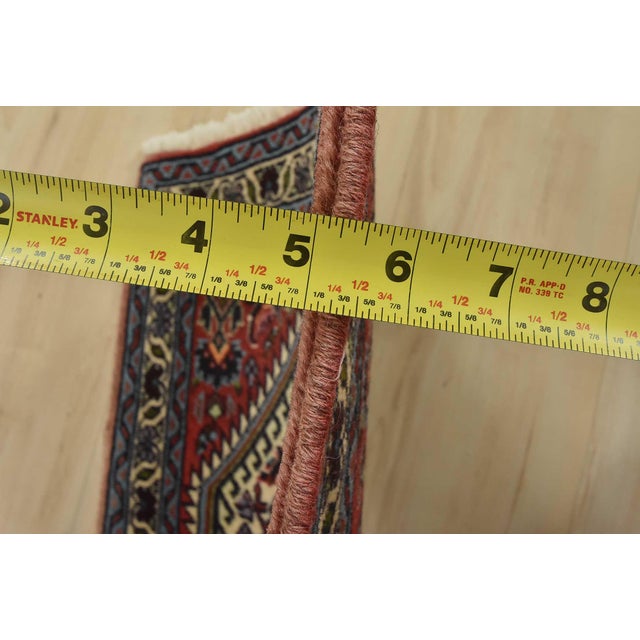 1990s Bidjar Rug 1’6” X 2′ Red Wool Vintage Tribal Hand-Knotted Oriental Carpet For Sale - Image 5 of 6