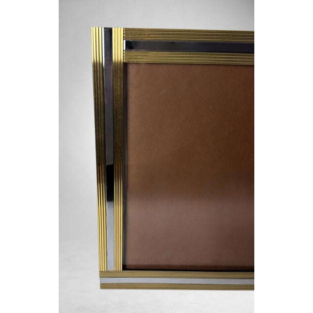 Gold Romeo Rega Style Italian Brass and Steel Picture Frame For Sale - Image 8 of 18
