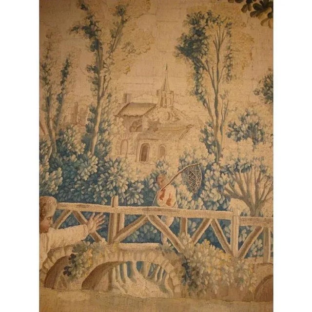 Textile 18th Century French Aubusson Tapestry Called "Le Saute-Mouton" by j.b. Huet For Sale - Image 7 of 12