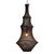 Hand woven rich chocolate brown elongated macrame pendant light. Overall height includes he 3" metal handle at top....