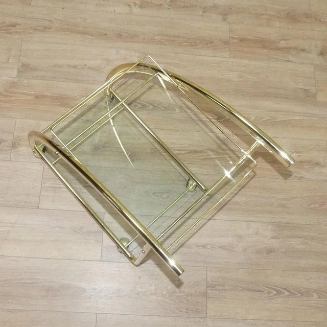 Bar Cart Glass & Chome-Plating, 1980s For Sale - Image 10 of 11