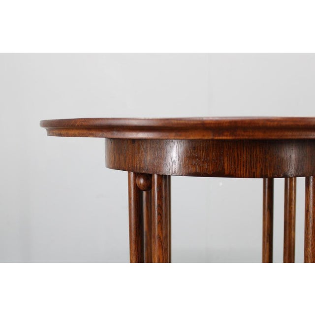 Vienna Secession Coffee Table in Oak and Brass attributed to Josef Hoffmann, Czechoslovakia, 1920s For Sale - Image 6 of 15