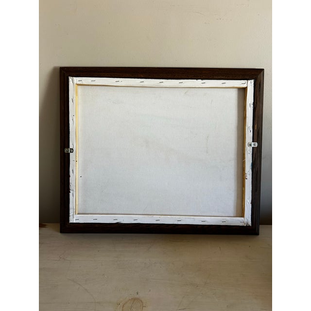 Paint Primitive Abstract Painting of a Cow in Vintage Wood Frame For Sale - Image 7 of 7