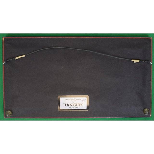 Panel Sz: 3 3/4"H x 8 1/2"W Frame Sz: 5 5/8"H x 10 3/8"W w/ royal blue lacquer wood frame