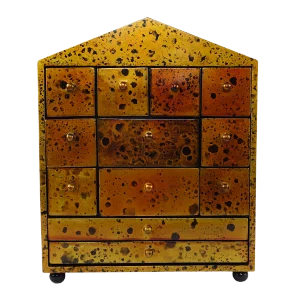 Small Vintage Hollywood Regency Gold Wood Cabinet