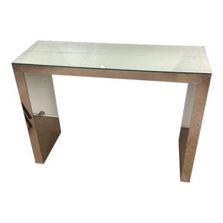 Vintage Rectangular Mirrored Console Table For Sale