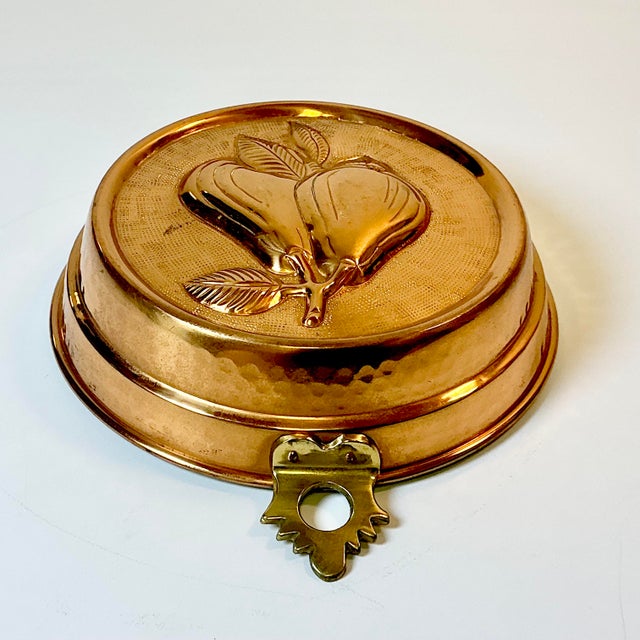 1950s Vintage Arts & Crafts Farmhouse Boho Chic Pear Copper and Brass Mold For Sale - Image 10 of 11