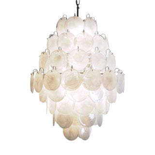 Italian Iridescent Murano Glass Disc Chandelier from Justfurnituress For Sale