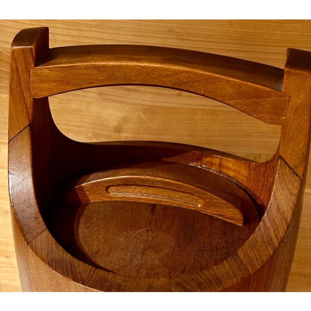 1950s • • Vintage Dansk Teak "Congo" Ice Bucket & Wine Chiller by Jens Quistgaard – Rare 19" Tall Model 810 For Sale - Image 5 of 9