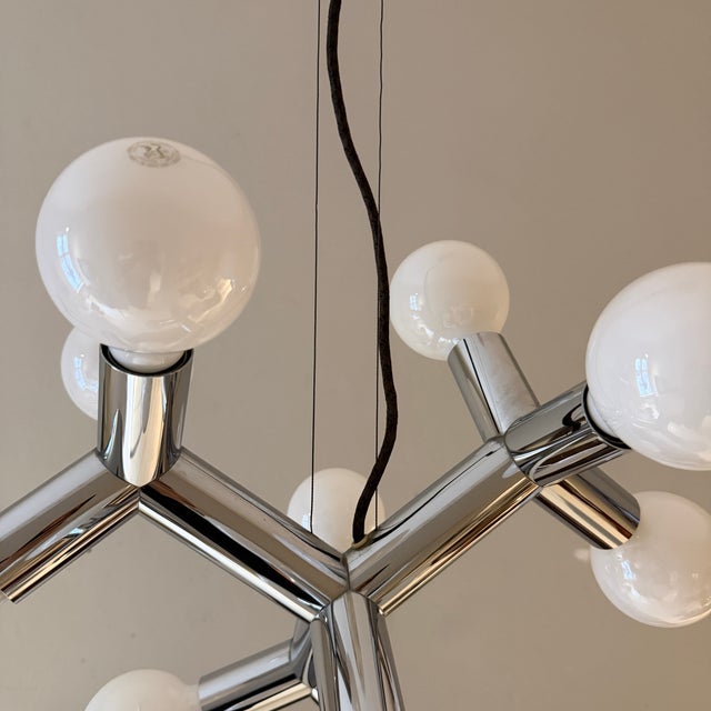 Space Age Atomic Chrome Chandelier by J.T. Kalmar, Germany, 1970 For Sale - Image 3 of 16