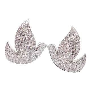 Cartier Colombe De La Paix Dove of Peace Diamond White Gold Earrings, A Pair For Sale