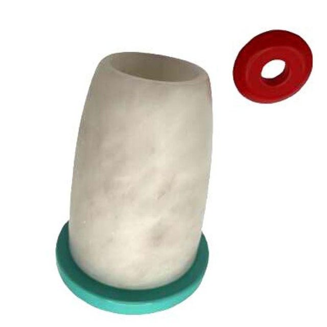 Mid 20th Century Multicolored Alabaster Candlestick Holder W/ Red and Teal Accent For Sale In Los Angeles - Image 6 of 8
