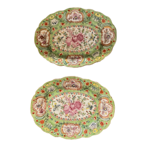Pair of Late 18th/ Early 19th Century Clobbered Plates