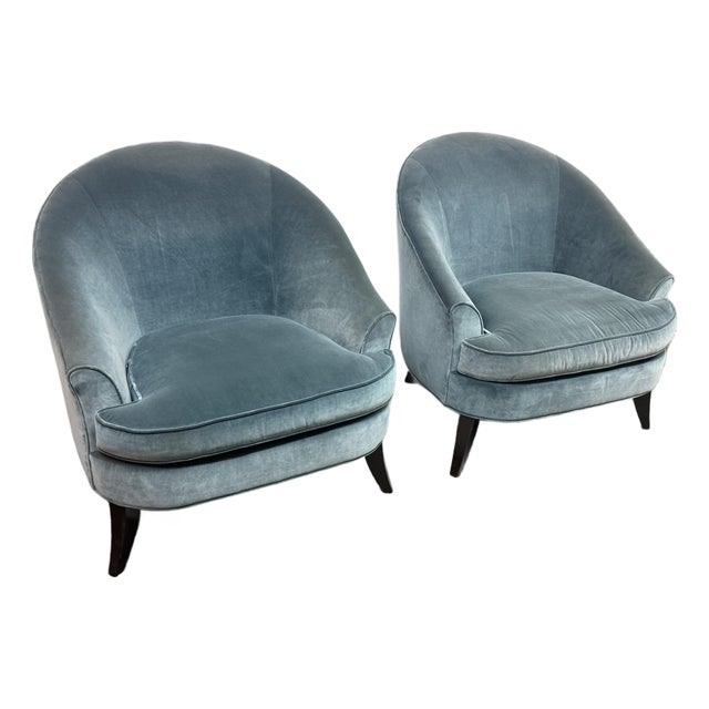 Richard Mishaan for Bolier & Co. Velvet Club Chairs, Pair For Sale