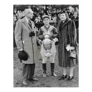 1939 Horse Racing Trophy & Jockey Photograph