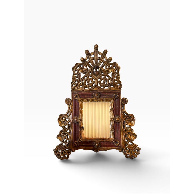 Petite Antique Spanish Colonial Giltwood Mirror.