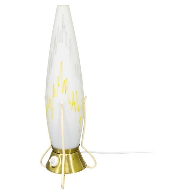 Mid-Century Glass Table Lamp from Zukov, Czech, 1960s For Sale - Image 12 of 12