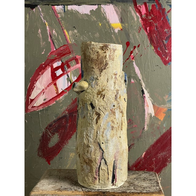 Modern Raymonde Desabres (French, 1925-2020) Abstract Expressionist Biomorphic "Tree" Polychrome Ceramic Vessel (Ca. 1970) For Sale - Image 3 of 12