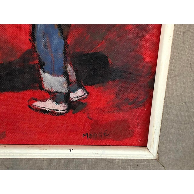 Red Martha Moore Burnett Oil Painting Girl With a Book For Sale - Image 8 of 10