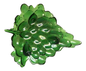 1960’s Green Grape Glass Footed Bowl