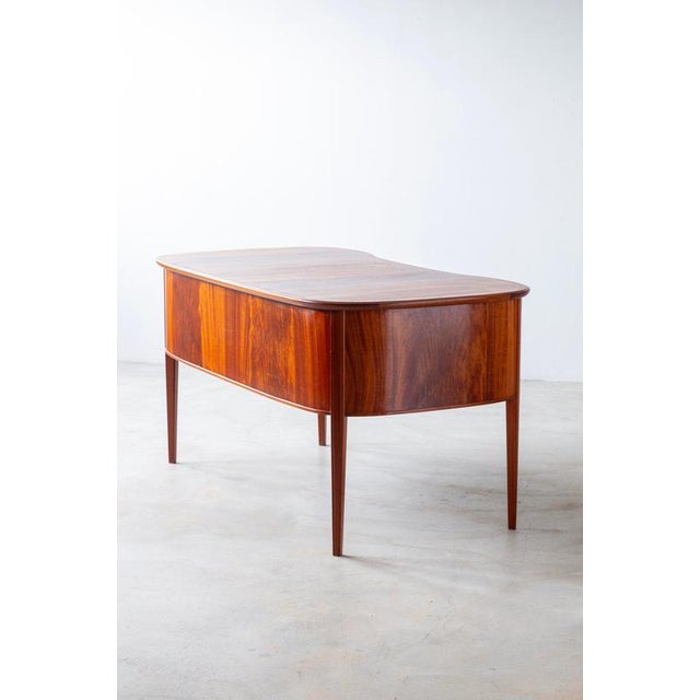 1940s Swedish Modern Organic Desk in Mahogany, 1940s For Sale - Image 5 of 15
