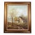 Vintage Original Oil Painting Rustic Barn Landscape, Signed Hopkins, Gilt Frame For Sale