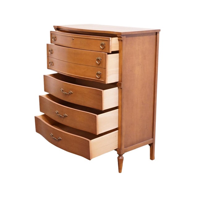 Wood Bassett Furniture Centura Collection Solid Cherry Traditional Neoclassical 38" Chest of Drawers 9-4132 For Sale - Image 7 of 14