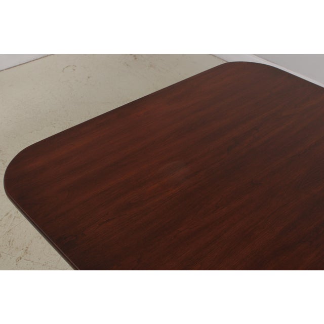 1990s Henkel Harris Cherry Queen Anne Style Double Pedestal Dining Table For Sale - Image 5 of 18