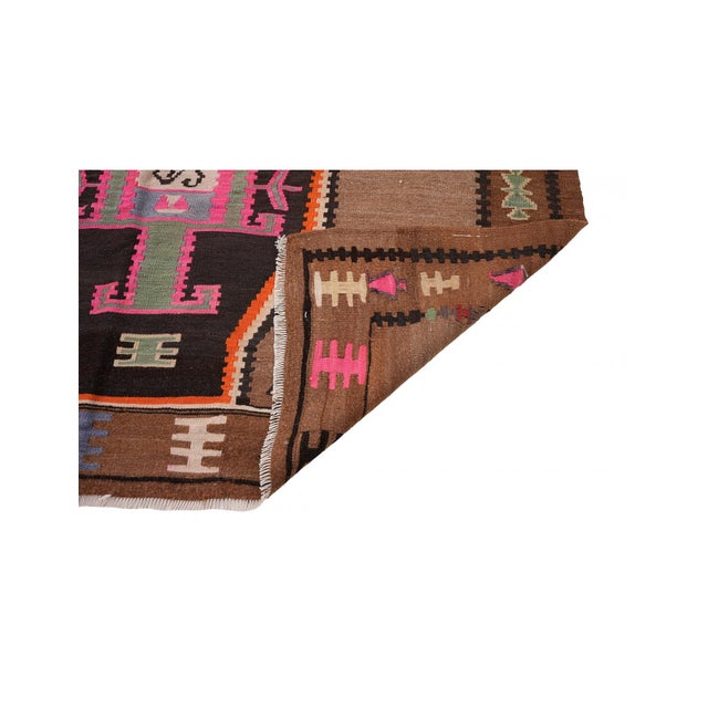 1960s Large Vintage Turkish Kars Kilim Rug - 6`3″ X 12`10″ For Sale - Image 5 of 6