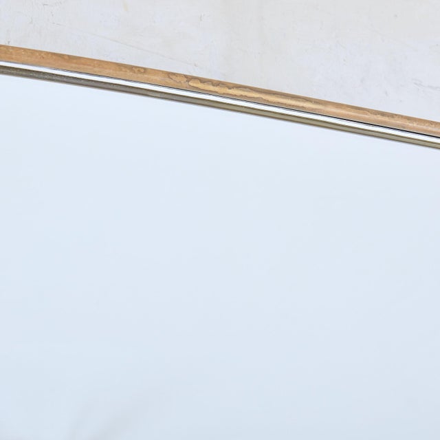 Large Curved Top Brass Frame Mirror No. 01, Italy 1970s For Sale - Image 9 of 11