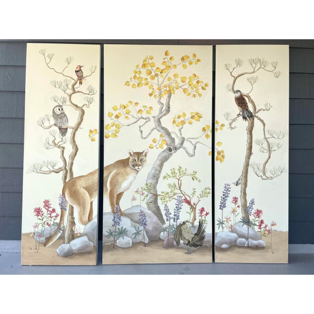 Textile "Mountain Time" Scenic Mountain Landscape Painting by Allison Cosmos For Sale - Image 7 of 13