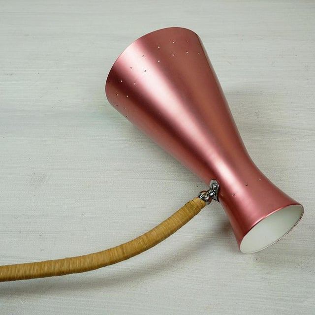 Wood Mid-Century Austrian Pink Adjustable Wall Lamp attributed to Rupert Nikoll, 1950s For Sale - Image 7 of 18