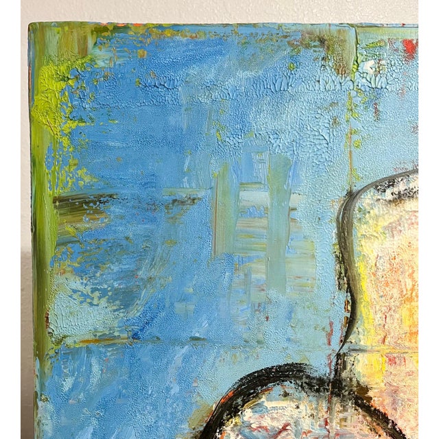 Blue Aaron Fink, Large Modernist Rose Bouquet Oil on Linen Painting Aaron Fink, 2002 For Sale - Image 8 of 15