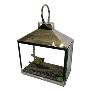 1990s Decorative Metal Terrarium For Sale