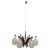 Mid-Century Italian Glass Bowls, Wood, Brass and Black Lacquered Metal Chandelier, 1950s For Sale - Image 12 of 12