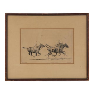 Mid 20th Century "Down the Field #2" Polo Drypoint by Paul Brown For Sale