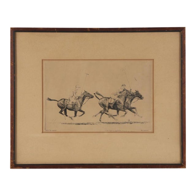 Mid 20th Century "Down the Field #2" Polo Drypoint by Paul Brown For Sale