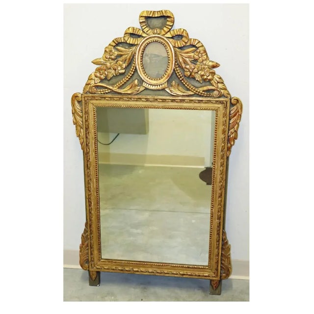 18th Century Louis XV Mirror With Oval Etching For Sale - Image 9 of 9