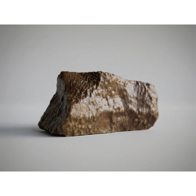 Sculptural Glass Decanter Vase With Natural Gobi Desert Stone – One of a Kind Art Glass For Sale - Image 4 of 6